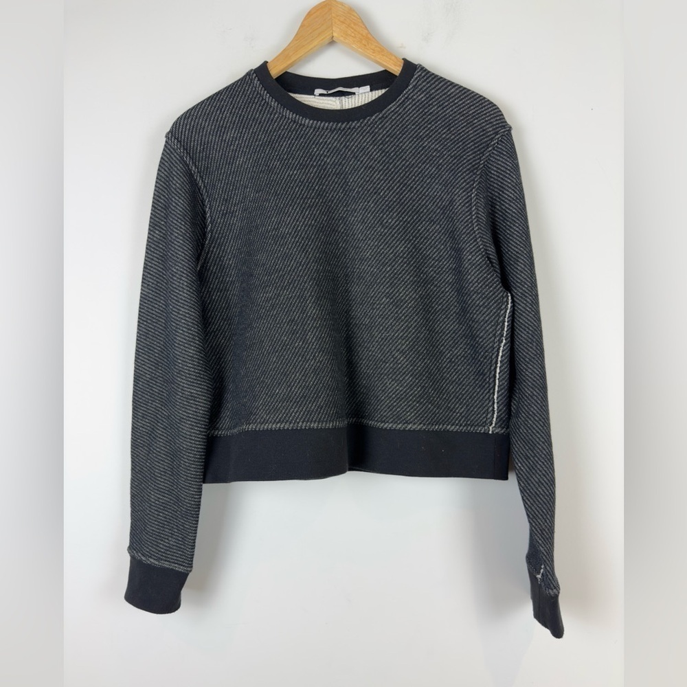T by Alexander Wang French Terry Crewneck Black Sweatshirt Size Extra Small